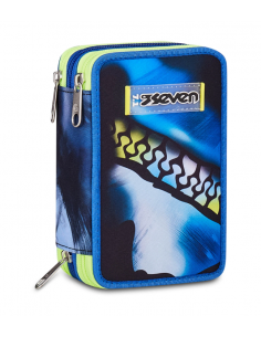Seven - Astuccio 3 zip Blu...